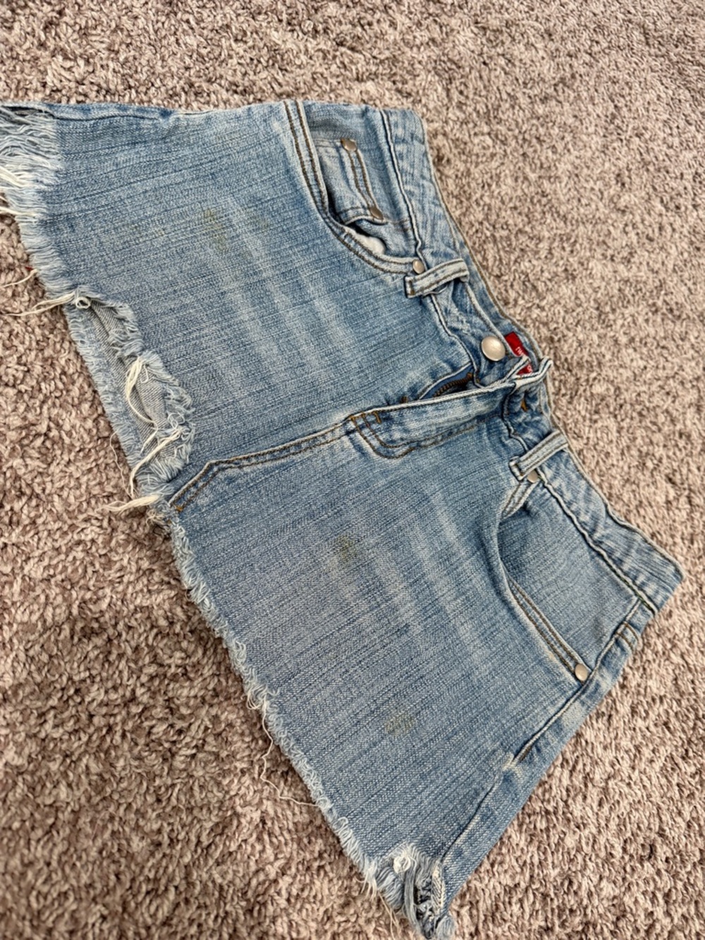 Light Blue Distressed Women's Denim Cutoff Shorts